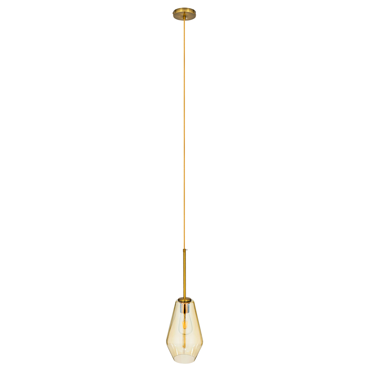 GloboStar® AMARIS 00871 Μοντέρνο Κρεμαστό Φωτιστικό Ανάρτηση Μονόφωτο 1 x E27 IP20 Μελί Γυαλί - Μ17 x Π17 x Y30cm