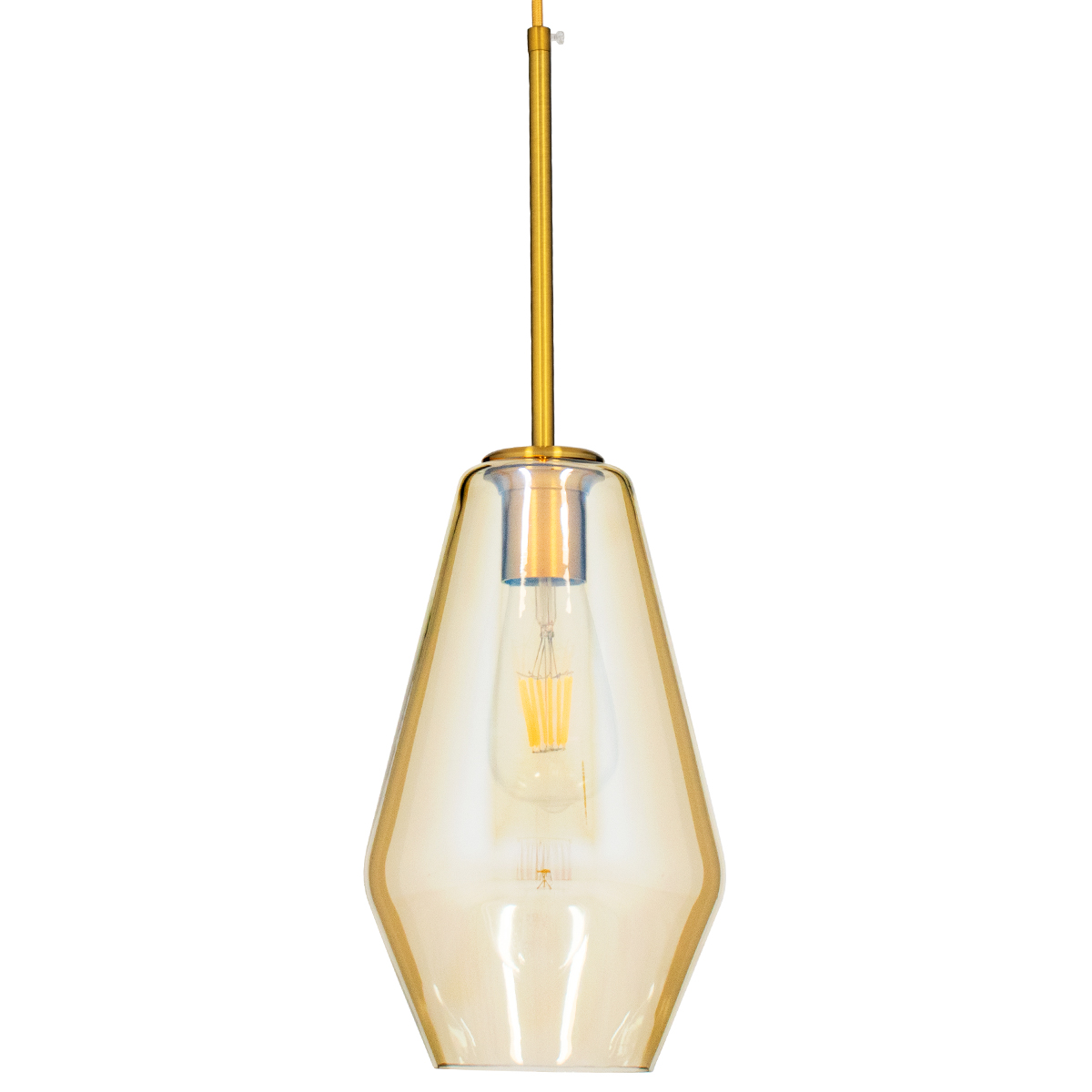 GloboStar® AMARIS 00871 Μοντέρνο Κρεμαστό Φωτιστικό Ανάρτηση Μονόφωτο 1 x E27 IP20 Μελί Γυαλί - Μ17 x Π17 x Y30cm