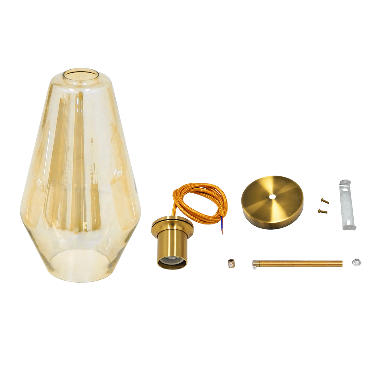 GloboStar® AMARIS 00871 Μοντέρνο Κρεμαστό Φωτιστικό Ανάρτηση Μονόφωτο 1 x E27 IP20 Μελί Γυαλί - Μ17 x Π17 x Y30cm