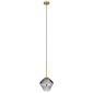 GloboStar® AMARIS 00872 Μοντέρνο Κρεμαστό Φωτιστικό Ανάρτηση Μονόφωτο 1 x E27 IP20 Διάφανο Γυαλί με Χρυσό Μέταλλο - Μ22 x Π22 x Y22cm