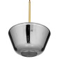 GloboStar® AMARIS 00873 Μοντέρνο Κρεμαστό Φωτιστικό Ανάρτηση Μονόφωτο 1 x E27 IP20 Διάφανο Γυαλί με Χρυσό Μέταλλο - Μ30 x Π30 x Y22cm