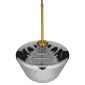 GloboStar® AMARIS 00873 Μοντέρνο Κρεμαστό Φωτιστικό Ανάρτηση Μονόφωτο 1 x E27 IP20 Διάφανο Γυαλί με Χρυσό Μέταλλο - Μ30 x Π30 x Y22cm