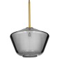 GloboStar® AMARIS 00873 Μοντέρνο Κρεμαστό Φωτιστικό Ανάρτηση Μονόφωτο 1 x E27 IP20 Διάφανο Γυαλί με Χρυσό Μέταλλο - Μ30 x Π30 x Y22cm