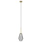 GloboStar® AMARIS 00874 Μοντέρνο Κρεμαστό Φωτιστικό Ανάρτηση Μονόφωτο 1 x E27 IP20 Χρυσό Μέταλλο με Διάφανο Γυαλί - Μ17 x Π17 x Υ30cm
