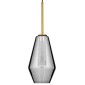 GloboStar® AMARIS 00874 Μοντέρνο Κρεμαστό Φωτιστικό Ανάρτηση Μονόφωτο 1 x E27 IP20 Χρυσό Μέταλλο με Διάφανο Γυαλί - Μ17 x Π17 x Υ30cm