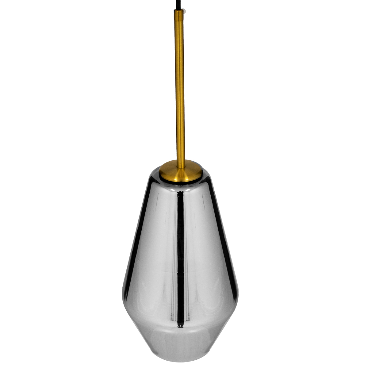 GloboStar® AMARIS 00874 Μοντέρνο Κρεμαστό Φωτιστικό Ανάρτηση Μονόφωτο 1 x E27 IP20 Χρυσό Μέταλλο με Διάφανο Γυαλί - Μ17 x Π17 x Υ30cm