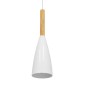 GloboStar® DILLON 00876 Μοντέρνο Κρεμαστό Φωτιστικό Καμπάνα Μονόφωτο 1 x E27 IP20 Λευκό Μέταλλο - Μ11 x Π11 x Υ36cm