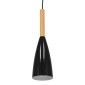 GloboStar® DILLON 00877 Μοντέρνο Κρεμαστό Φωτιστικό Καμπάνα Μονόφωτο 1 x E27 IP20 Μαύρο Μέταλλο - Μ11 x Π11 x Υ36cm
