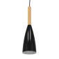 GloboStar® DILLON 00877 Μοντέρνο Κρεμαστό Φωτιστικό Καμπάνα Μονόφωτο 1 x E27 IP20 Μαύρο Μέταλλο - Μ11 x Π11 x Υ36cm