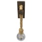 GloboStar® VANITY 00878 Vintage Επιτοίχιο Φωτιστικό Απλίκα Μονόφωτο 1 x E27 IP20 Καφέ Ξύλο με Μπεζ Σχοινί - Μ7 x Π15 x Υ30cm