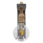 GloboStar® KENSI 00879 Vintage Επιτοίχιο Φωτιστικό Απλίκα Μονόφωτο 1 x E27 IP20 Γκρι Ξύλο με Μπεζ Σχοινί - Μ7 x Π20 x Υ30cm
