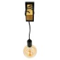 GloboStar® KELA 00880 Μοντέρνο Επιτοίχιο Φωτιστικό Απλίκα Μονόφωτο 1 x E27 IP20 Μαύρο Μέταλλο με Μπεζ Ξύλο - Μ6.5 x Π18 x Υ30cm