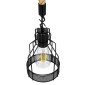 GloboStar® MASON 00881 Vintage Κρεμαστό Φωτιστικό Ανάρτηση Μονόφωτο 1 x E27 IP20 Μαύρο Μέταλλο με Μπεζ Σχοινί - Μ15 x Π15 x Υ24cm
