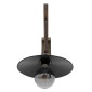 GloboStar® JONAS 00882 Vintage Επιτοίχιο Φωτιστικό Απλίκα Μονόφωτο 1 x E27 IP20 Καφέ Ξύλο με Μαύρο Μέταλλο - Μ26 x Π50 x Υ50cm
