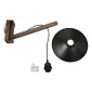 GloboStar® JONAS 00882 Vintage Επιτοίχιο Φωτιστικό Απλίκα Μονόφωτο 1 x E27 IP20 Καφέ Ξύλο με Μαύρο Μέταλλο - Μ26 x Π50 x Υ50cm