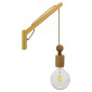 GloboStar® NOVO 00885 Vintage Επιτοίχιο Φωτιστικό Απλίκα Μονόφωτο 1 x E27 IP20 Μπεζ Ξύλο με Μπεζ Σχοινί - Μ7 x Π27 x Υ65cm