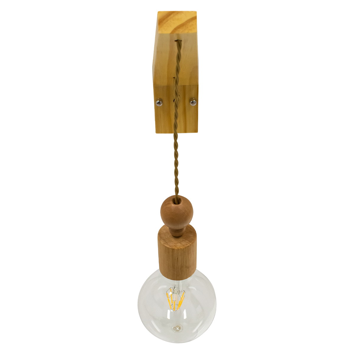 GloboStar® NOVO 00885 Vintage Επιτοίχιο Φωτιστικό Απλίκα Μονόφωτο 1 x E27 IP20 Μπεζ Ξύλο με Μπεζ Σχοινί - Μ7 x Π27 x Υ65cm