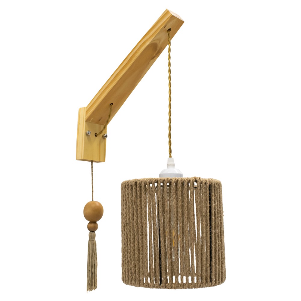 GLOBOSTAR® CASTI 00886 Vintage Φωτιστικό Τοίχου - Απλίκα με Ντουί 1 x E27 AC 220-240V IP20 - Μπέζ - Μ19 x Π35 x Υ85cm