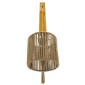 GloboStar® CASTI 00886 Vintage Επιτοίχιο Φωτιστικό Απλίκα Μονόφωτο 1 x E27 IP20 Μπεζ Ξύλο με Καφέ Σχοινί - Μ19 x Π35 x Υ85cm