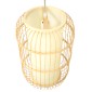 GloboStar® HIBISCUS 00893 Boho Κρεμαστό Φωτιστικό Ανάρτηση Μονόφωτο 1 x E27 IP20 Μπεζ Ξύλο - Μ25 x Π25 x Υ42cm