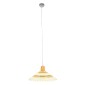 GloboStar® VENTALIA 00897 Boho Κρεμαστό Φωτιστικό Πλέγμα Μονόφωτο 1 x E27 IP20 Μπεζ Ξύλο - Μ40 x Π40 x Y22cm