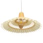 GloboStar® VENTALIA 00897 Boho Κρεμαστό Φωτιστικό Πλέγμα Μονόφωτο 1 x E27 IP20 Μπεζ Ξύλο - Μ40 x Π40 x Y22cm