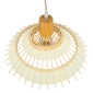 GloboStar® VENTALIA 00897 Boho Κρεμαστό Φωτιστικό Πλέγμα Μονόφωτο 1 x E27 IP20 Μπεζ Ξύλο - Μ40 x Π40 x Y22cm