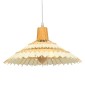 GloboStar® VENTALIA 00897 Boho Κρεμαστό Φωτιστικό Πλέγμα Μονόφωτο 1 x E27 IP20 Μπεζ Ξύλο - Μ40 x Π40 x Y22cm