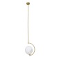 GloboStar® ISLA 00898 Μοντέρνο Φωτιστικό Οροφής Μπάλα Μονόφωτο 1 x E27 IP20 Χρυσό Μέταλλο με Λευκό Γυαλί - Μ20 x Π20 x Υ33cm