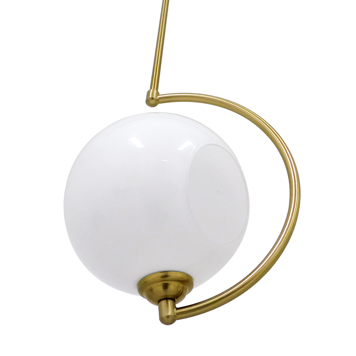 GloboStar® ISLA 00898 Μοντέρνο Φωτιστικό Οροφής Μπάλα Μονόφωτο 1 x E27 IP20 Χρυσό Μέταλλο με Λευκό Γυαλί - Μ20 x Π20 x Υ33cm