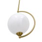 GloboStar® ISLA 00898 Μοντέρνο Φωτιστικό Οροφής Μπάλα Μονόφωτο 1 x E27 IP20 Χρυσό Μέταλλο με Λευκό Γυαλί - Μ20 x Π20 x Υ33cm