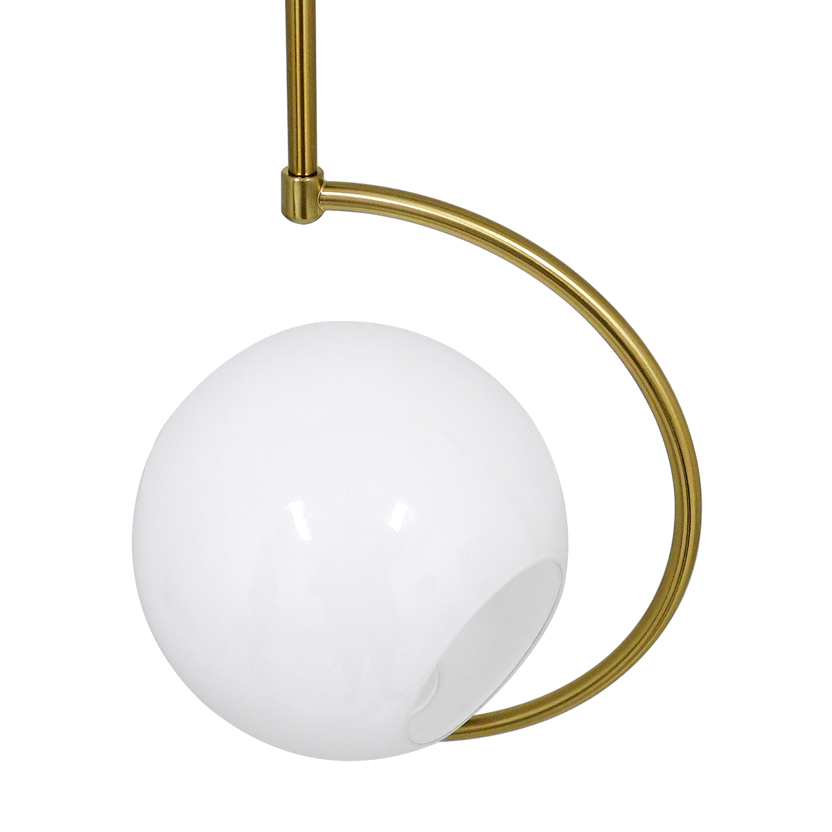 GloboStar® ISLA 00898 Μοντέρνο Φωτιστικό Οροφής Μπάλα Μονόφωτο 1 x E27 IP20 Χρυσό Μέταλλο με Λευκό Γυαλί - Μ20 x Π20 x Υ33cm