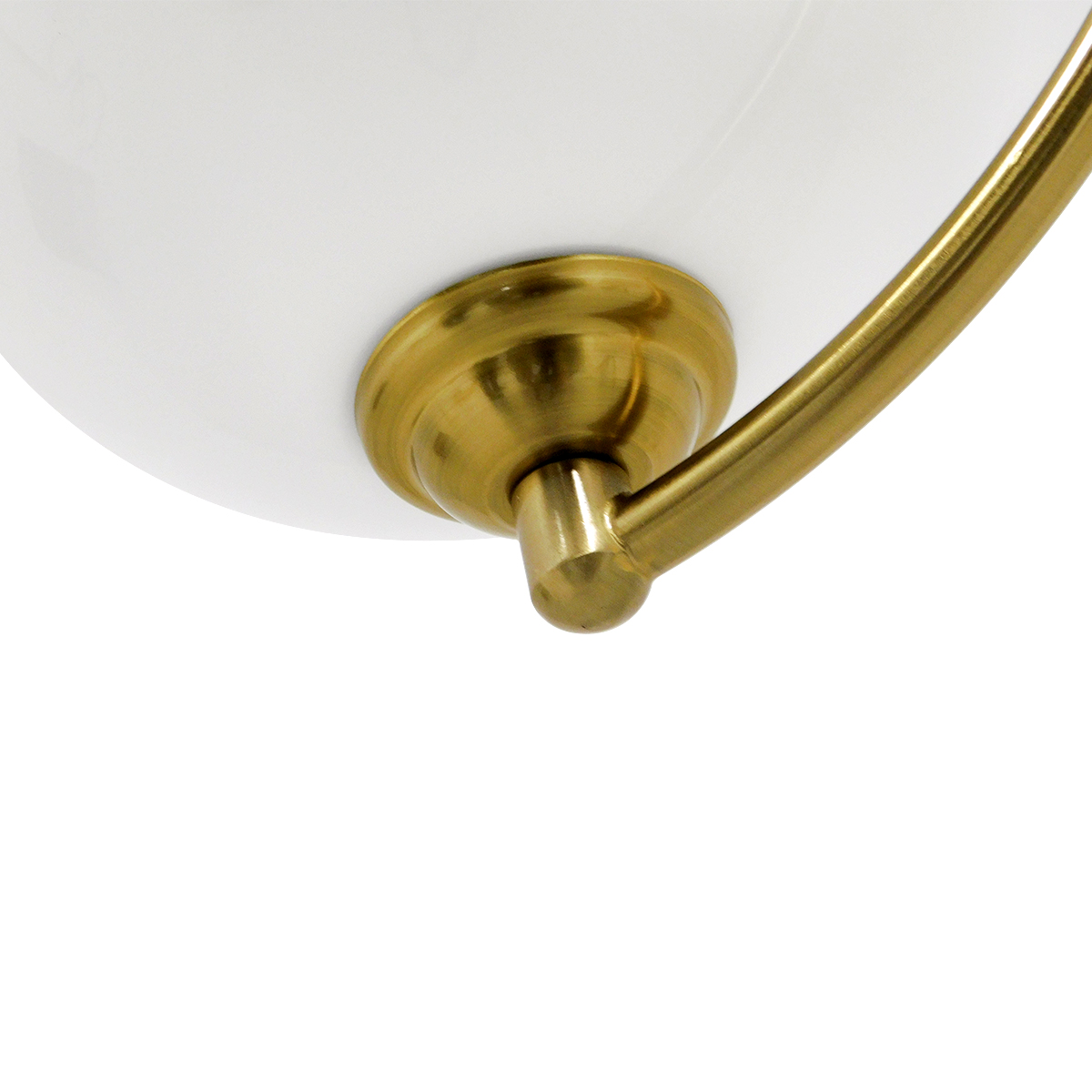 GloboStar® ISLA 00898 Μοντέρνο Φωτιστικό Οροφής Μπάλα Μονόφωτο 1 x E27 IP20 Χρυσό Μέταλλο με Λευκό Γυαλί - Μ20 x Π20 x Υ33cm