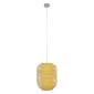 GloboStar® MAURITIUS 00899 Boho Κρεμαστό Φωτιστικό Ανάρτηση Μονόφωτο 1 x E27 IP20 Μπεζ Ξύλο - Μ30 x Π30 x Υ40cm