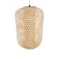GloboStar® MAURITIUS 00901 Boho Κρεμαστό Φωτιστικό Ανάρτηση Μονόφωτο 1 x E27 IP20 Μπεζ Ξύλο - Μ40 x Π40 x Υ60cm