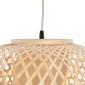 GloboStar® MAURITIUS 00901 Boho Κρεμαστό Φωτιστικό Ανάρτηση Μονόφωτο 1 x E27 IP20 Μπεζ Ξύλο - Μ40 x Π40 x Υ60cm