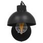 GloboStar® GRANT 00902 Μοντέρνο Επιτοίχιο Φωτιστικό Απλίκα Μονόφωτο 1 x E27 IP20 Μαύρο Μέταλλο με Μπεζ Ξύλο - Μ15 x Π36 x Υ12cm