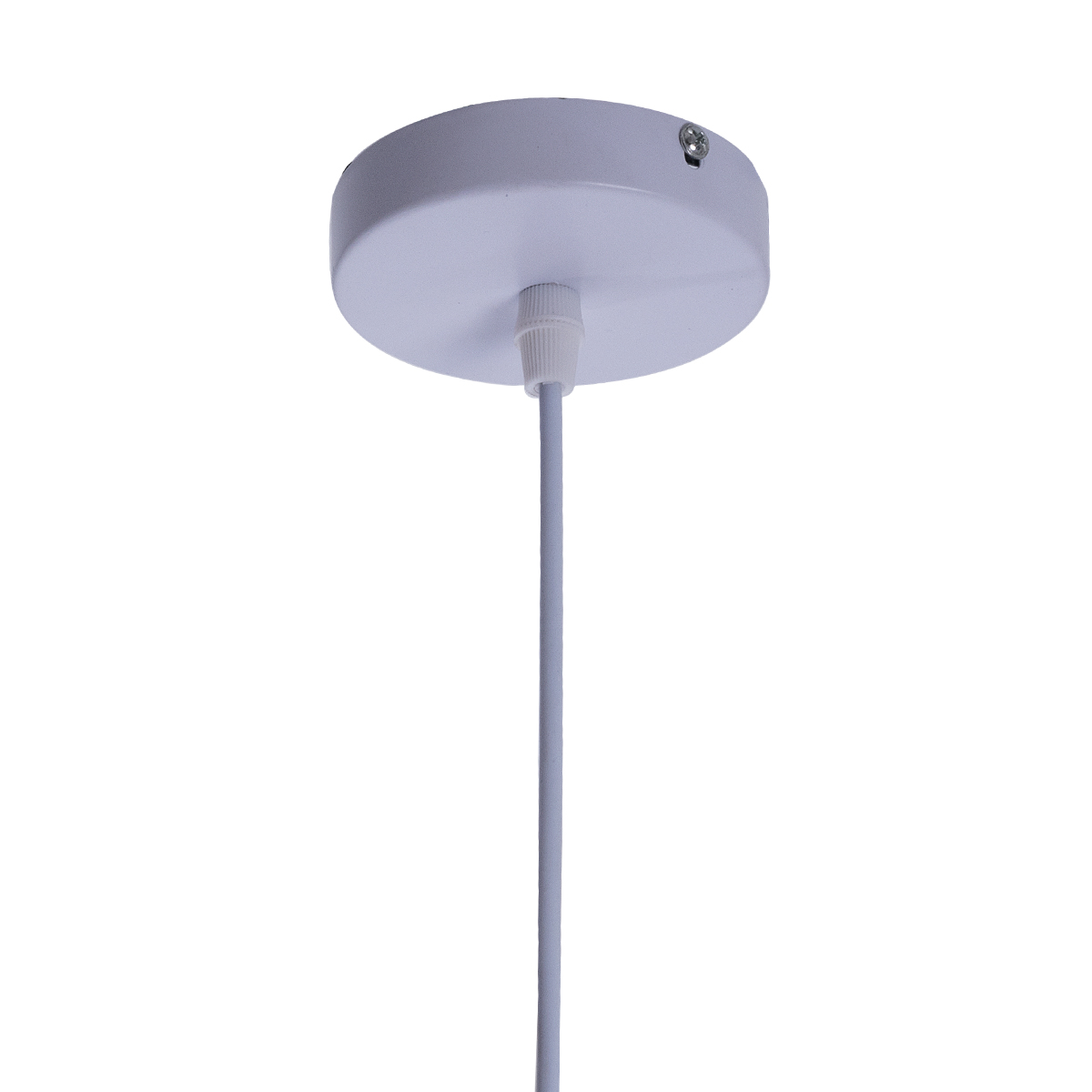 GloboStar® SHADE 00907 Μοντέρνο Κρεμαστό Φωτιστικό Καμπάνα Μονόφωτο 1 x E27 IP20 Λευκό Μέταλλο με Μπεζ Ξύλο - Μ23 x Π23 x Υ22cm