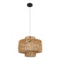 GloboStar® JENSON 00909 Boho Κρεμαστό Φωτιστικό Πλέγμα Μονόφωτο 1 x E27 IP20 Μπεζ Σχοινί - Μ33 x Π33 x Y35cm