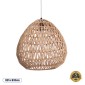 GloboStar® JENSON 00911 Boho Κρεμαστό Φωτιστικό Πλέγμα Μονόφωτο 1 x E27 IP20 Μπεζ Σχοινί - Μ36 x Π36 x Y30cm