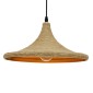GloboStar® SHANGHAI ROPE 00917 Boho Κρεμαστό Φωτιστικό Καμπάνα Μονόφωτο 1 x E27 IP20 Μπεζ Σχοινί - Μ37 x Π37 x Υ20cm
