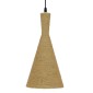 GloboStar® SHANGHAI ROPE 00918 Boho Κρεμαστό Φωτιστικό Καμπάνα Μονόφωτο 1 x E27 IP20 Μπεζ Σχοινί - Μ20 x Π20 x Υ39cm