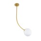GloboStar® DRIZZLE 00921 Μοντέρνο Φωτιστικό Οροφής Μπάλα Μονόφωτο 1 x E27 IP20 Χρυσό Μέταλλο με Λευκό Γυαλί - Μ15 x Π15 x Υ100cm