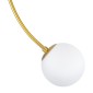 GloboStar® DRIZZLE 00921 Μοντέρνο Φωτιστικό Οροφής Μπάλα Μονόφωτο 1 x E27 IP20 Χρυσό Μέταλλο με Λευκό Γυαλί - Μ15 x Π15 x Υ100cm