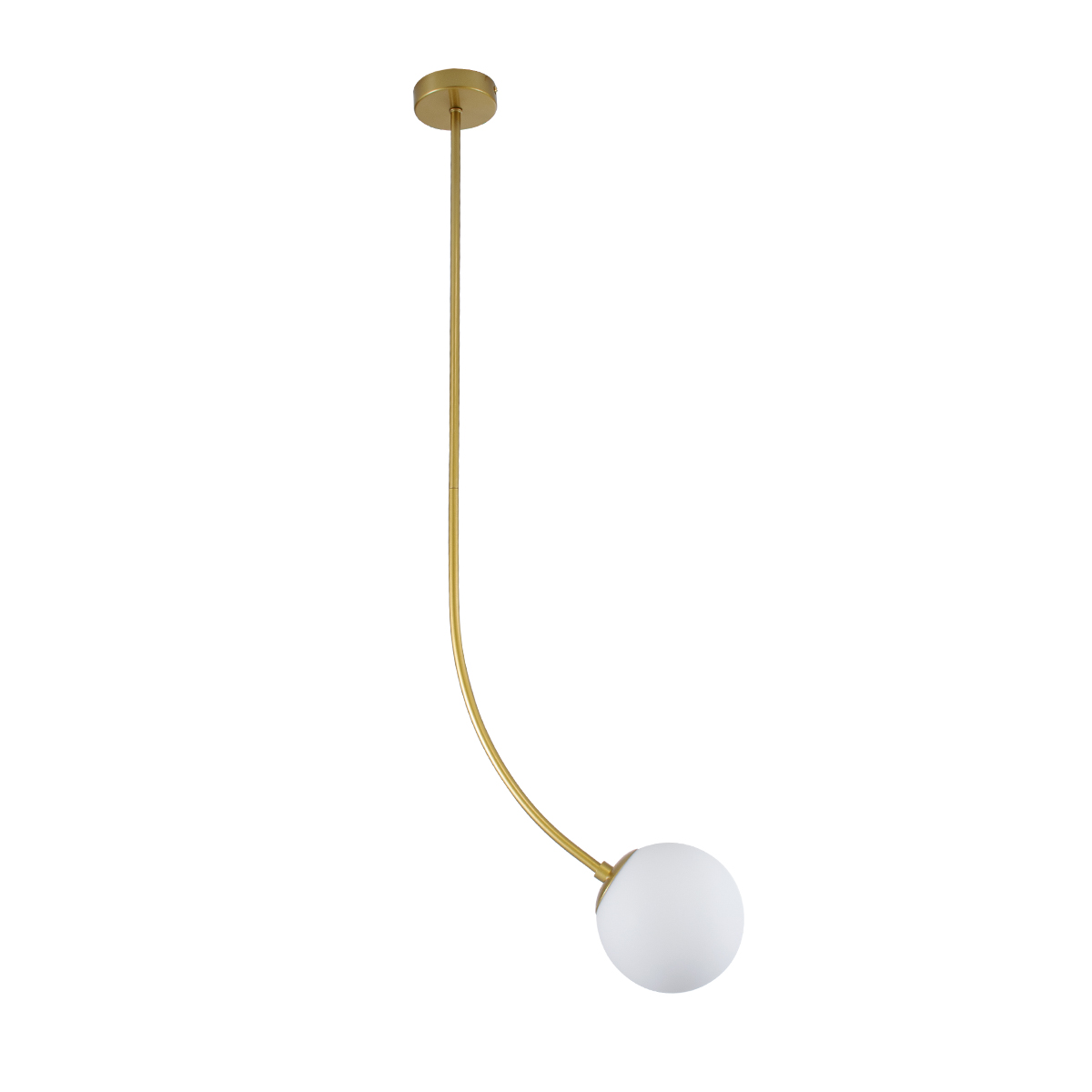 GloboStar® DRIZZLE 00922 Μοντέρνο Φωτιστικό Οροφής Μπάλα Μονόφωτο 1 x E27 IP20 Χρυσό Μέταλλο με Λευκό Γυαλί - Μ15 x Π15 x Υ70cm
