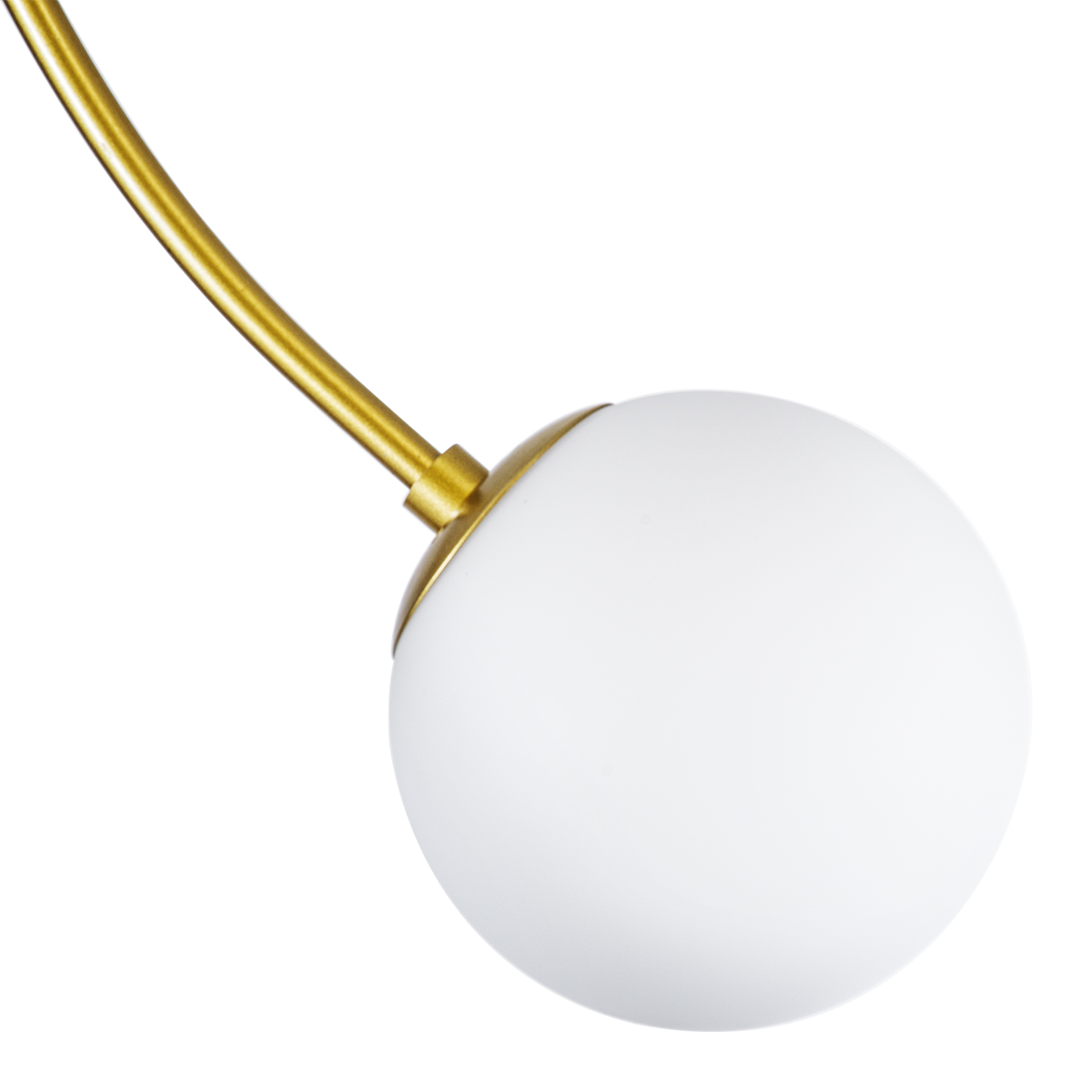 GloboStar® DRIZZLE 00922 Μοντέρνο Φωτιστικό Οροφής Μπάλα Μονόφωτο 1 x E27 IP20 Χρυσό Μέταλλο με Λευκό Γυαλί - Μ15 x Π15 x Υ70cm