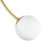 GloboStar® DRIZZLE 00922 Μοντέρνο Φωτιστικό Οροφής Μπάλα Μονόφωτο 1 x E27 IP20 Χρυσό Μέταλλο με Λευκό Γυαλί - Μ15 x Π15 x Υ70cm