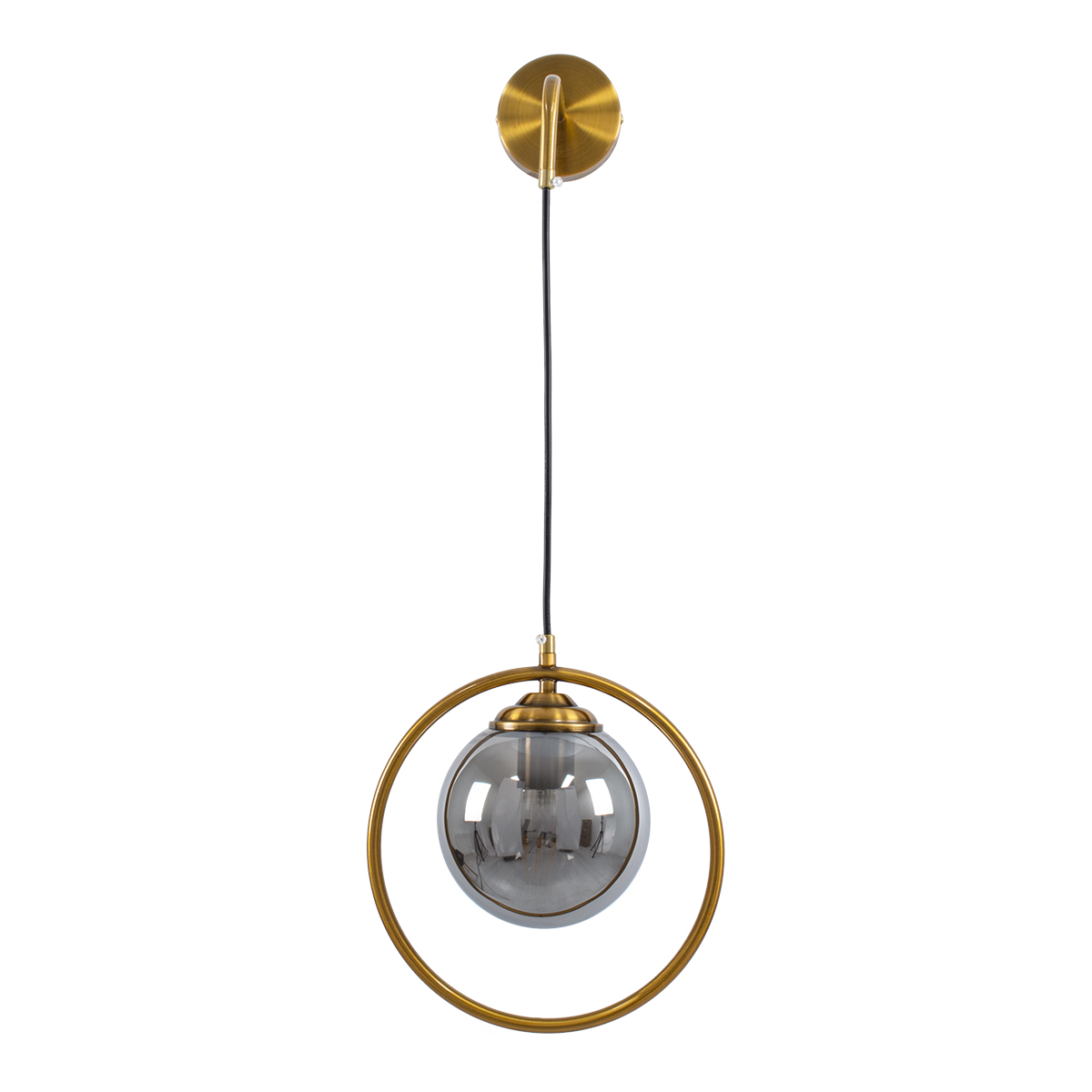 GloboStar® VIENNA 00923 Μοντέρνο Επιτοίχιο Φωτιστικό Απλίκα Μονόφωτο 1 x E27 IP20 Χρυσό Μέταλλο με Ασημί Γυαλί - Μ25 x Π23 x Υ27cm
