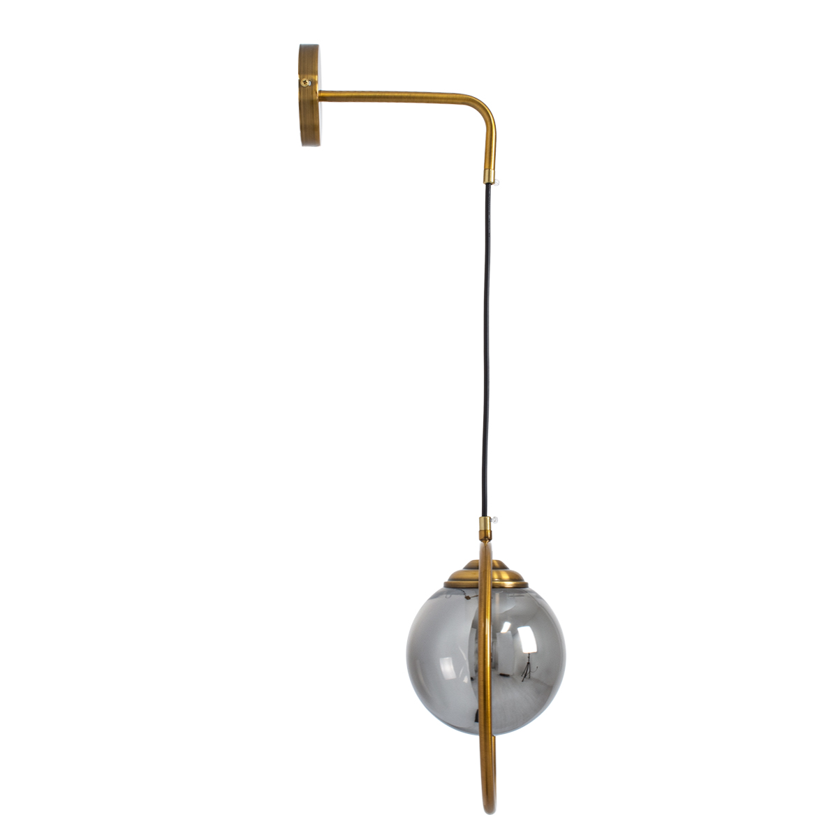 GloboStar® VIENNA 00923 Μοντέρνο Επιτοίχιο Φωτιστικό Απλίκα Μονόφωτο 1 x E27 IP20 Χρυσό Μέταλλο με Ασημί Γυαλί - Μ25 x Π23 x Υ27cm