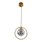 GloboStar® VIENNA 00923 Μοντέρνο Επιτοίχιο Φωτιστικό Απλίκα Μονόφωτο 1 x E27 IP20 Χρυσό Μέταλλο με Ασημί Γυαλί - Μ25 x Π23 x Υ27cm